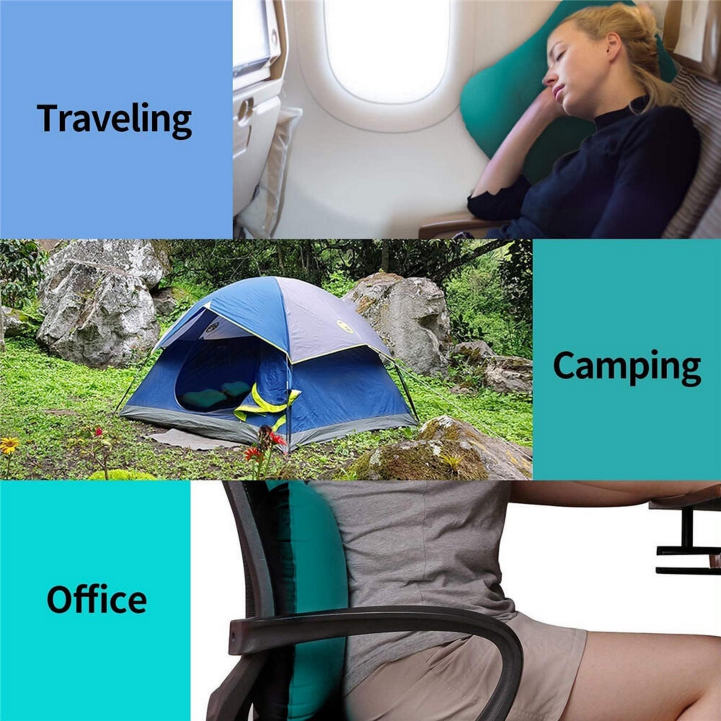 INFLATABLE CAMPING AND TRAVEL PILLOW (HIGH QUALITY)