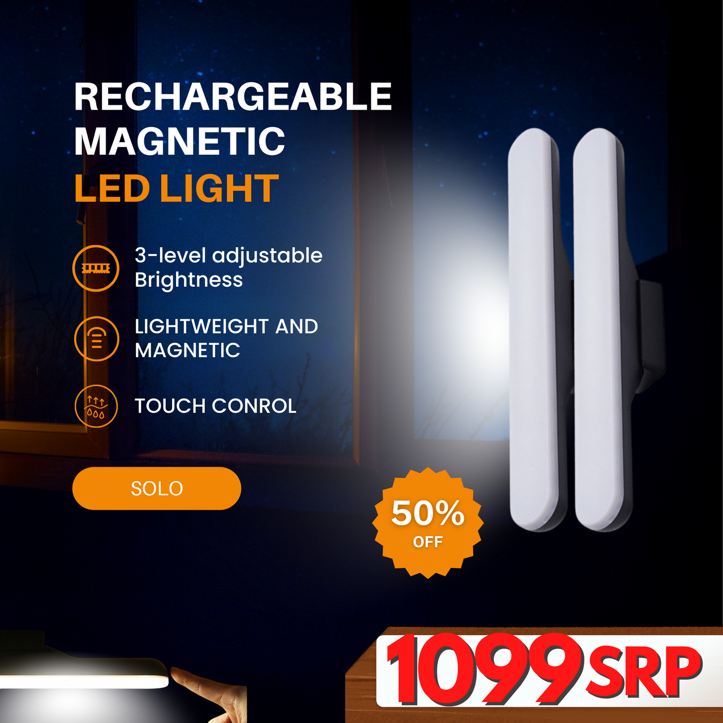 MAGNETIC RECHARGEABLE LED LIGHT