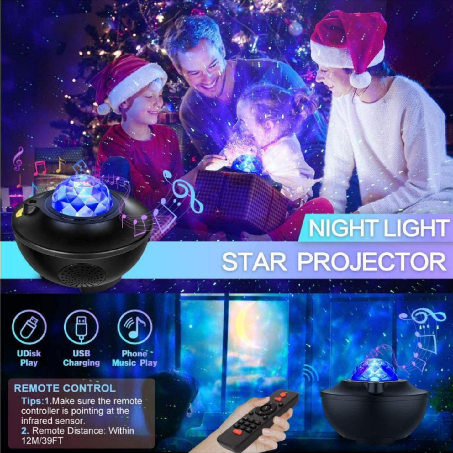 STARRY NIGHT PROJECTOR W/ SPEAKER