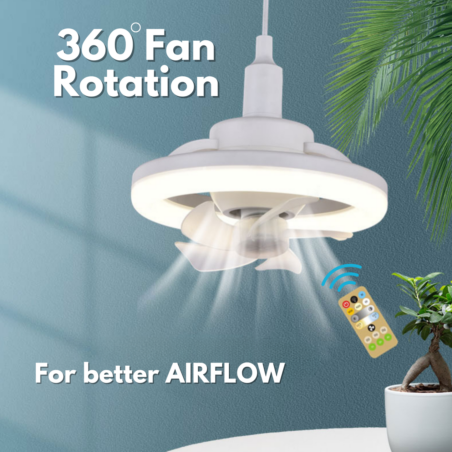 HOMETECH PH - 360 DEGREE CEILING FAN WITH LED LIGHT