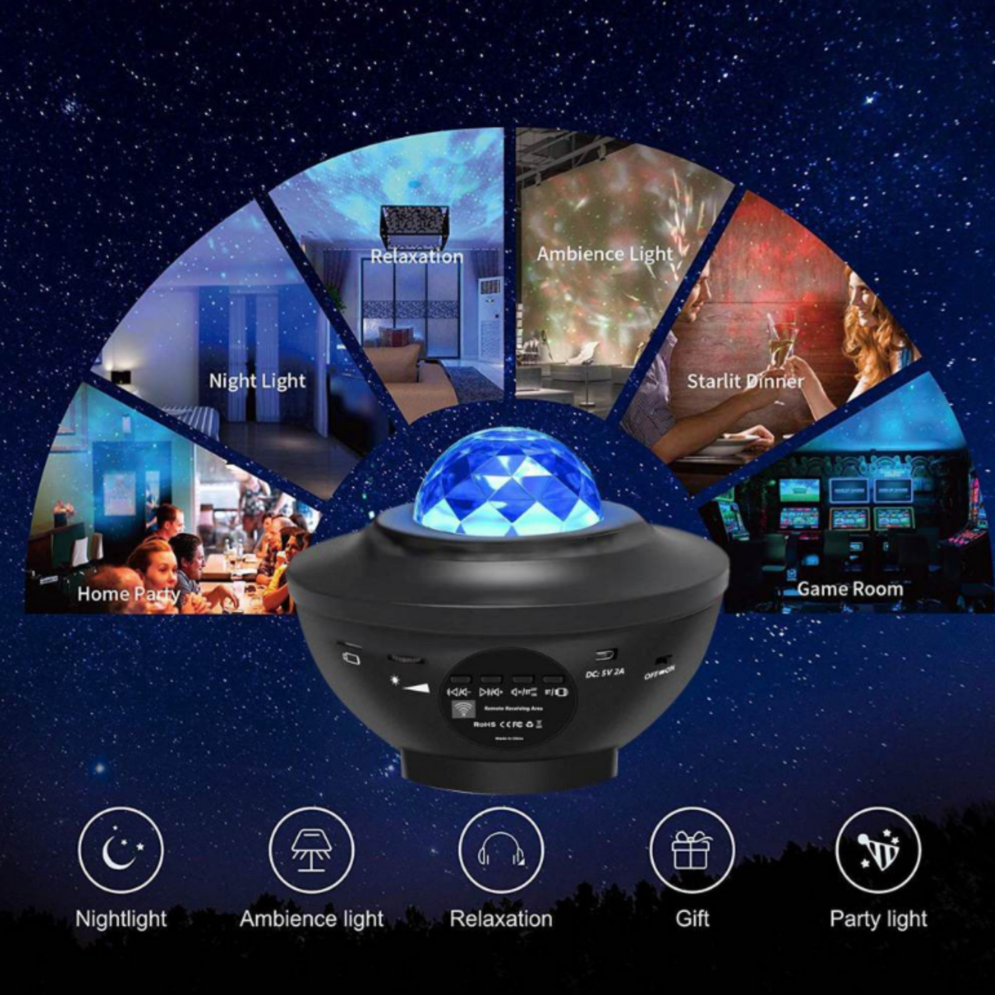 STARRY NIGHT PROJECTOR W/ SPEAKER