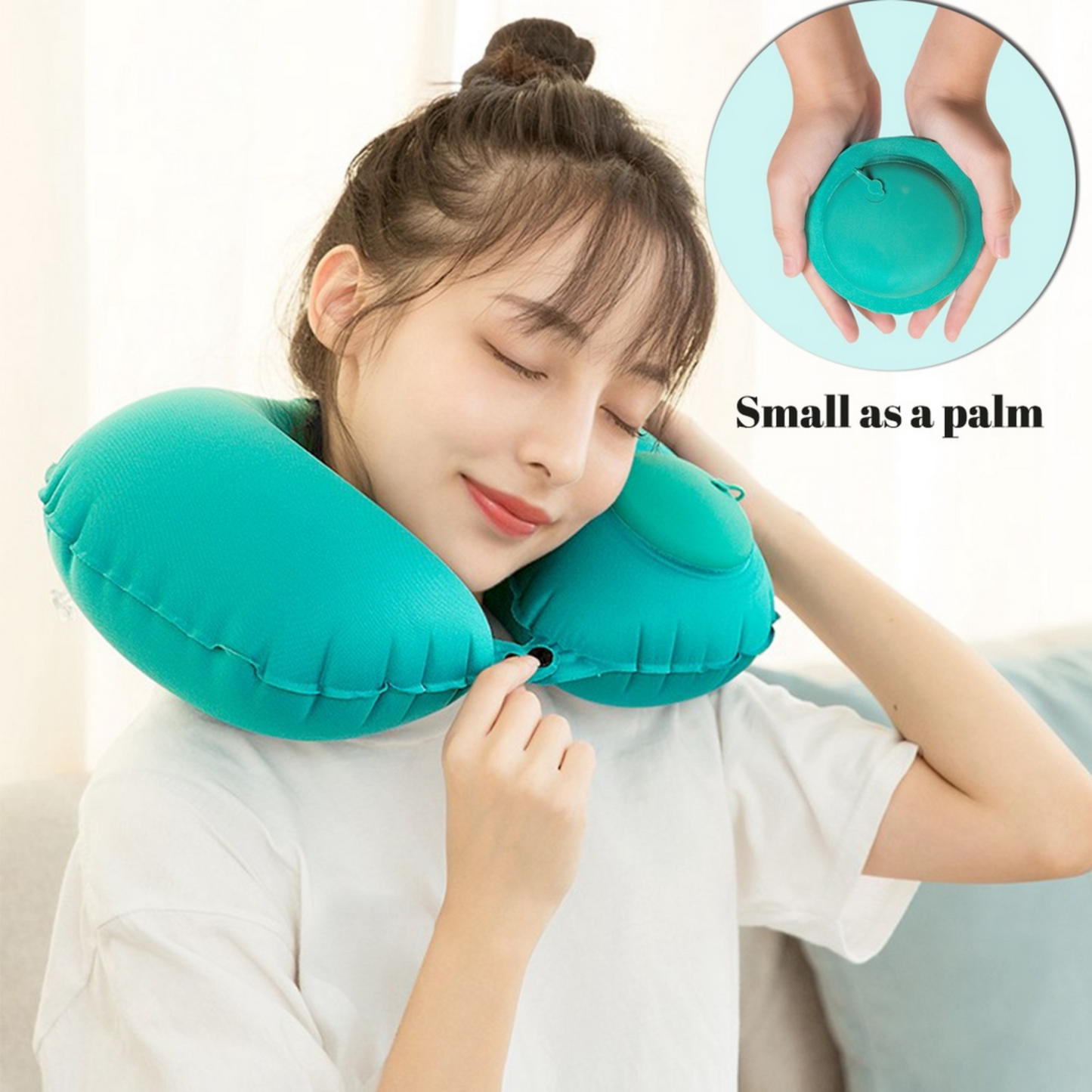 U-SHAPE INFLATABLE NECK PILLOW (HIGH QUALITY)