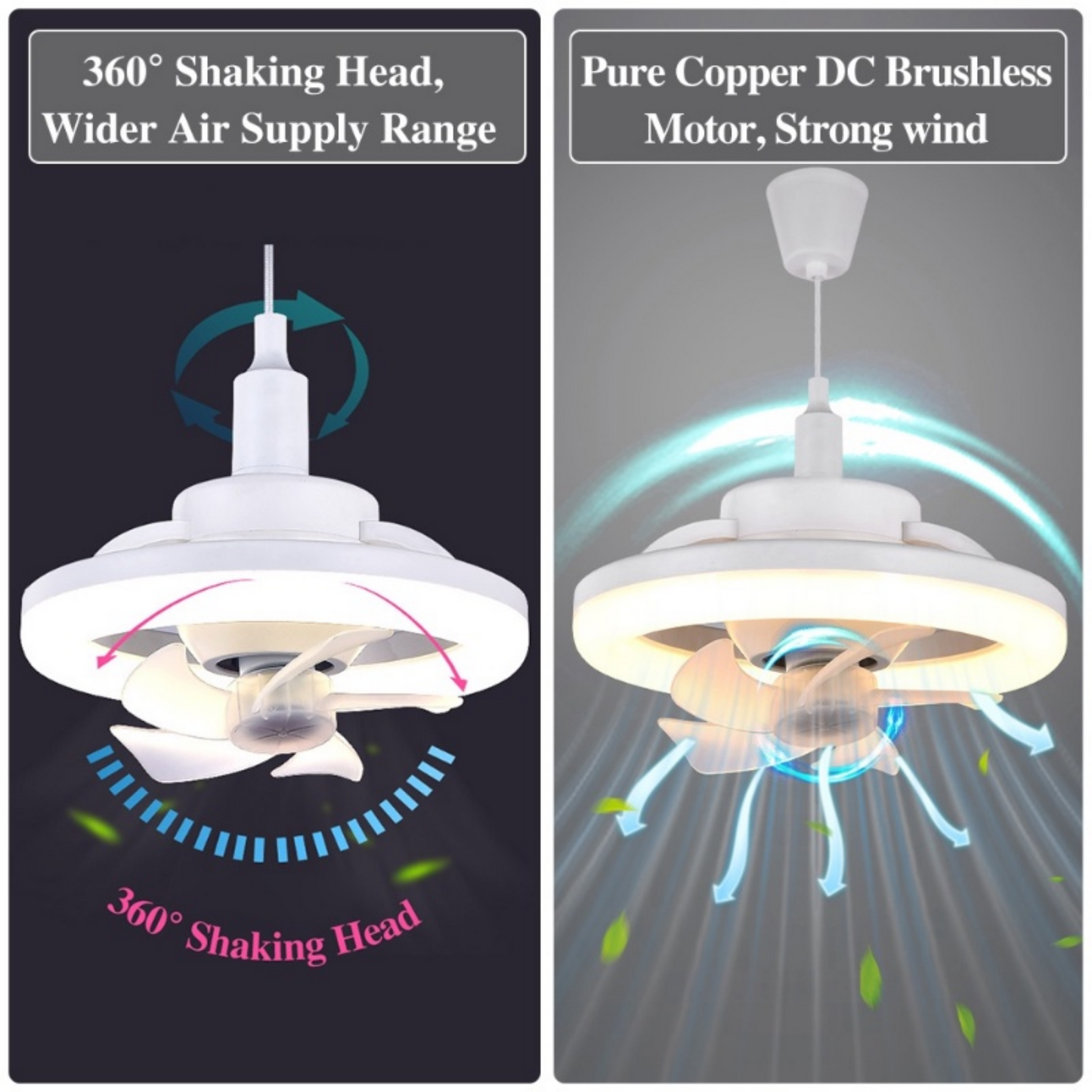 HOMETECH PH - 360 DEGREE CEILING FAN WITH LED LIGHT