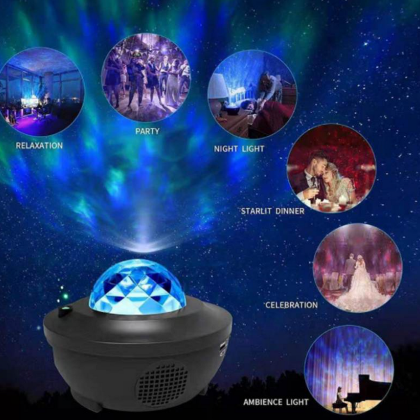 STARRY NIGHT PROJECTOR W/ SPEAKER